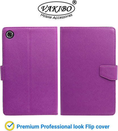 VAKIBO Mercury Premium Purple Coloured made With Canvas and TPU Flip Cover Case Suitable for Moto Tab G20
