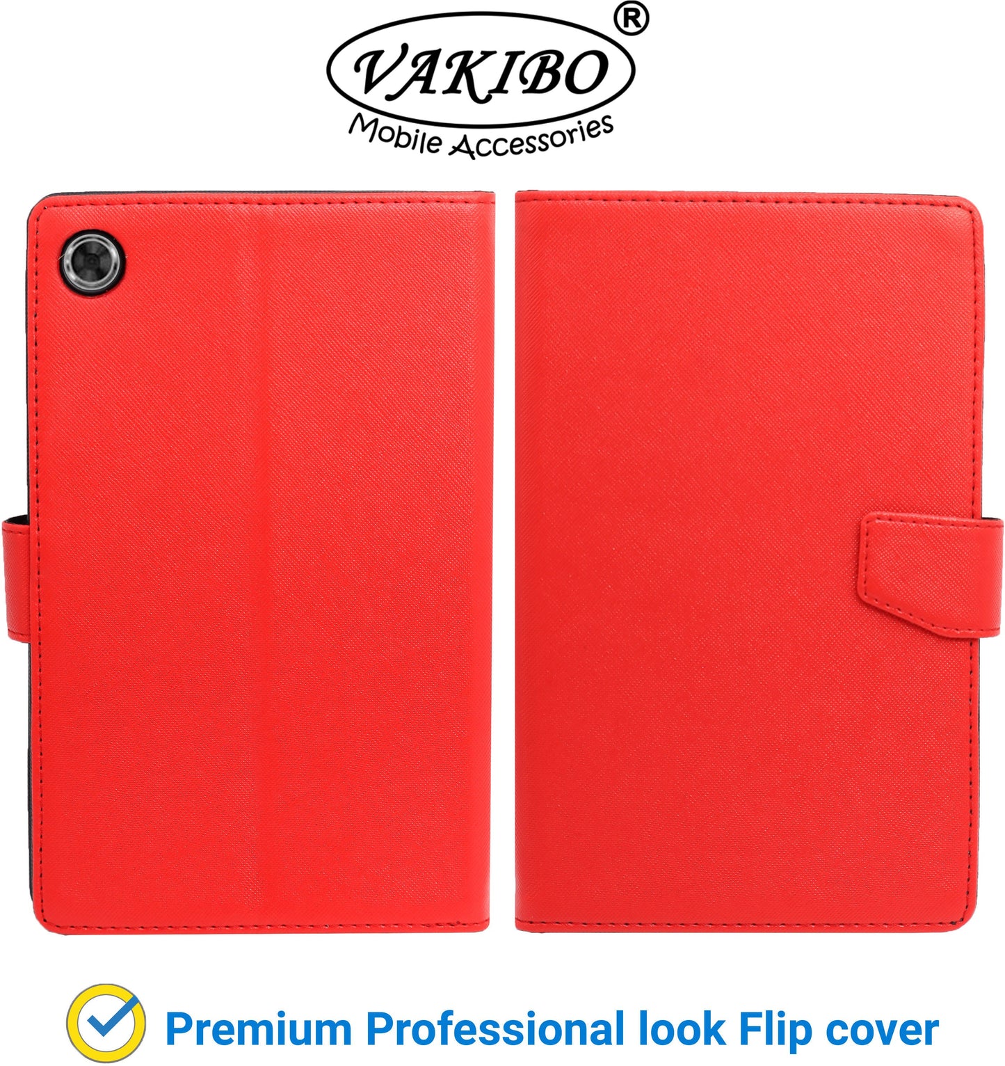 VAKIBO Mercury Premium Red Coloured made With Canvas and TPU Flip Cover Case Suitable for Moto Tab G20