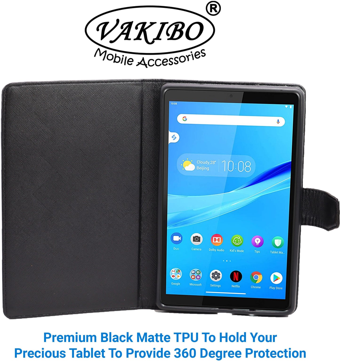 VAKIBO Mercury Premium Red Coloured made With Canvas and TPU Flip Cover Case Suitable for Moto Tab G20
