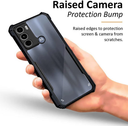 VAKIBO Super Premium Black Border Transparent Case With Corner Protection & Camera Protection Suitable for Moto G40