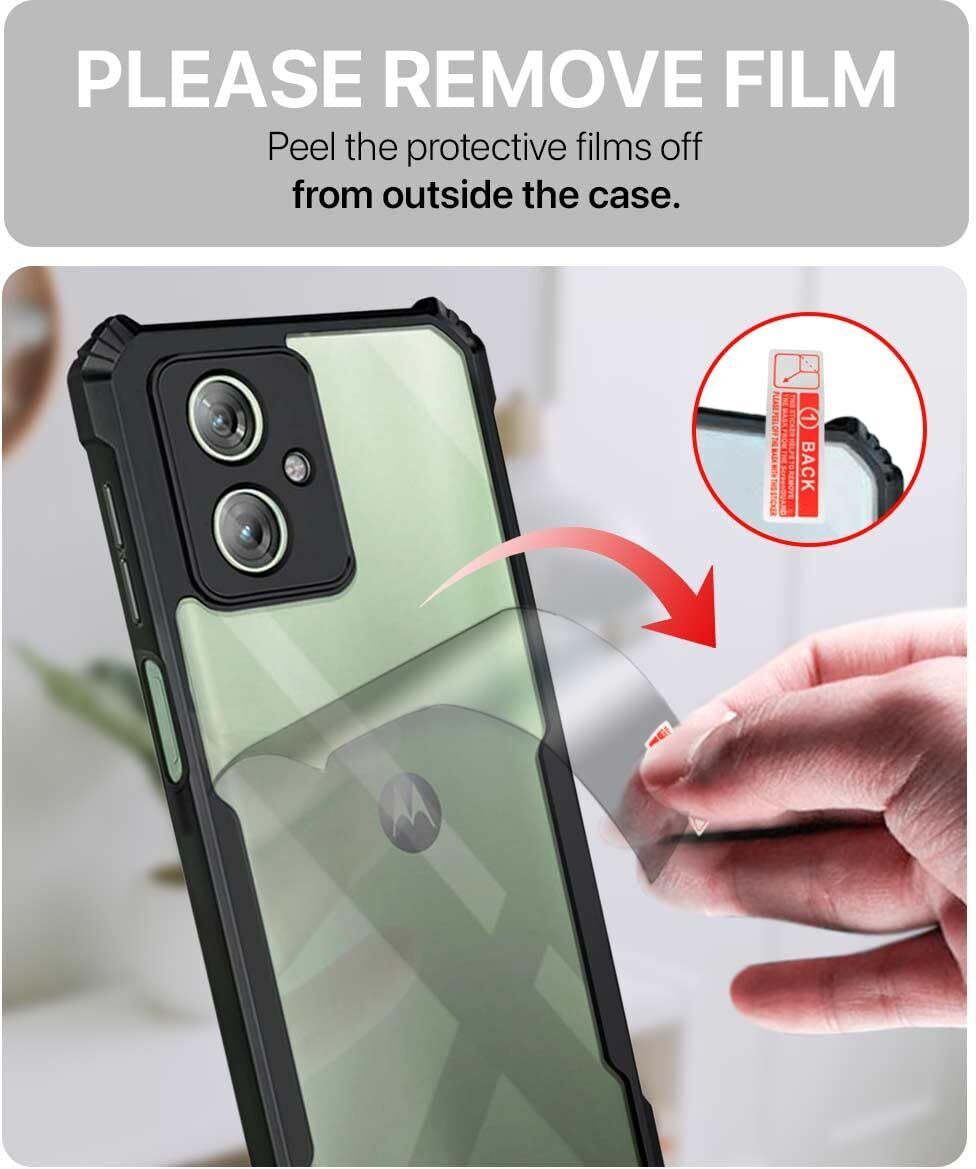 VAKIBO Super Premium Black Border Transparent Case With Corner Protection & Camera Protection Suitable for Moto G64