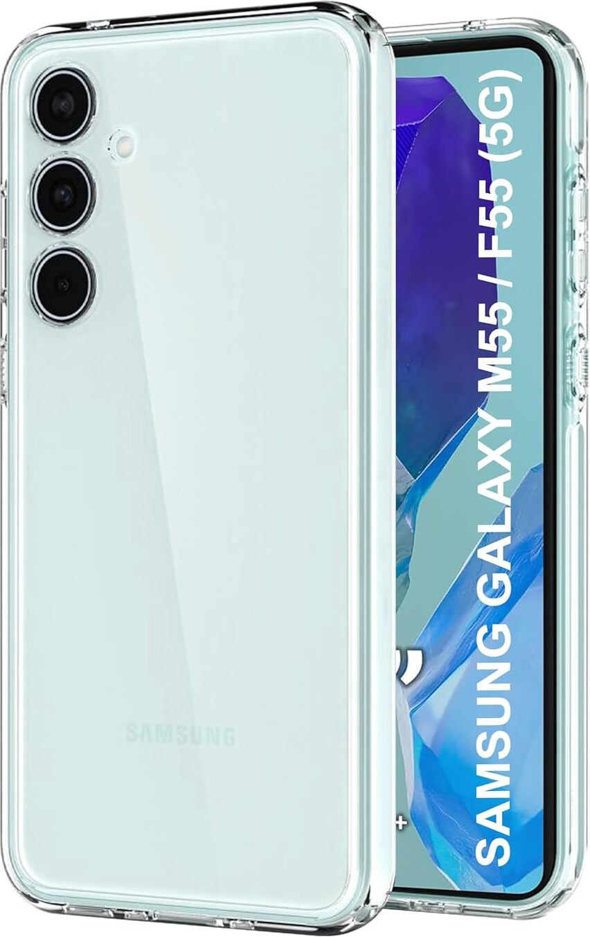 VAKIBO Premium Clear 2MM Thick Transparent Soft TPU Rubber Back Cover Case With Camera Protection Suitable for Samsung Galaxy M55 5G