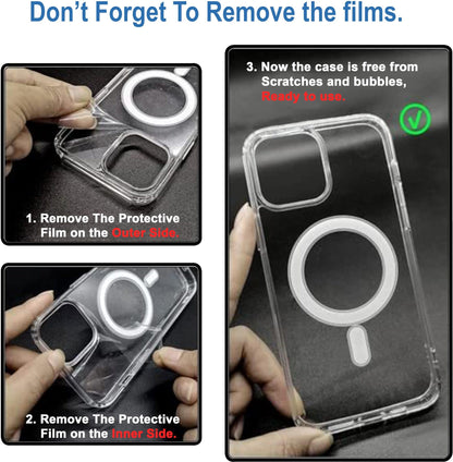 VAKIBO Megnatic Magsafe Transparent Soft with Hard back Back Cover Case With Camera Protection Ring Suitable for Apple iPhone 14 Plus