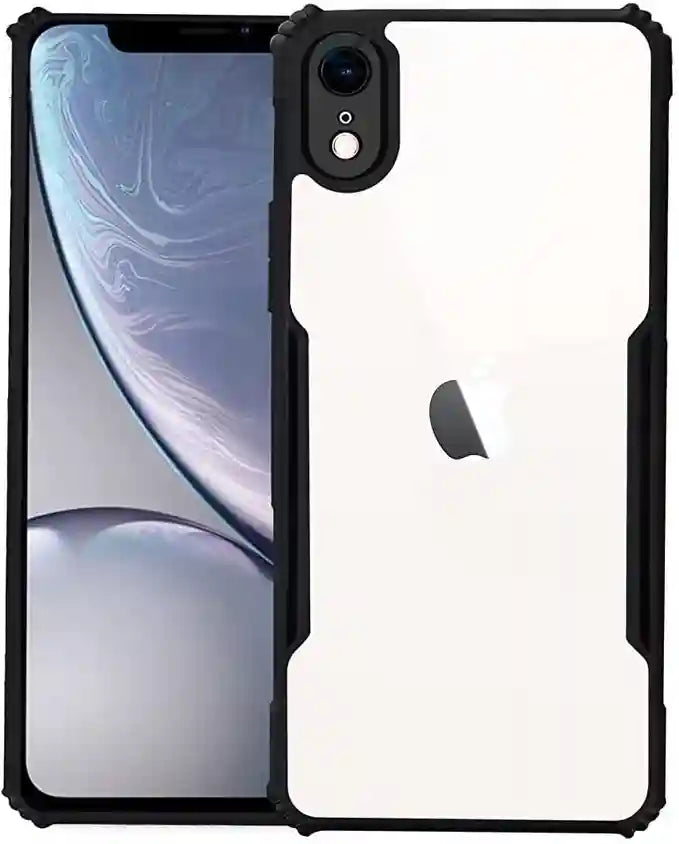 VAKIBO Best Selling Black and Transparent Back Cover Case Made With Soft TPU and Acrylic With 4 Corner and Camera Protection Suitable for Apple iPhone XR