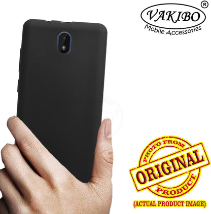 VAKIBO Matte Frosted Black Coloured Soft TPU Back Cover Case Suitable for Nokia C01 Plus