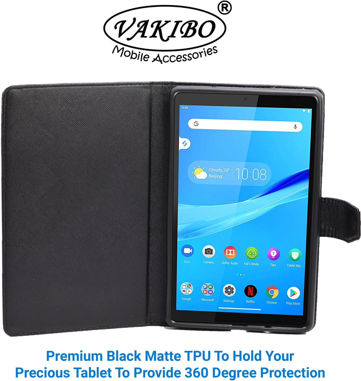 VAKIBO Mercury Premium Red Coloured made With Canvas and TPU Flip Cover Case Suitable for Nokia Tab T20