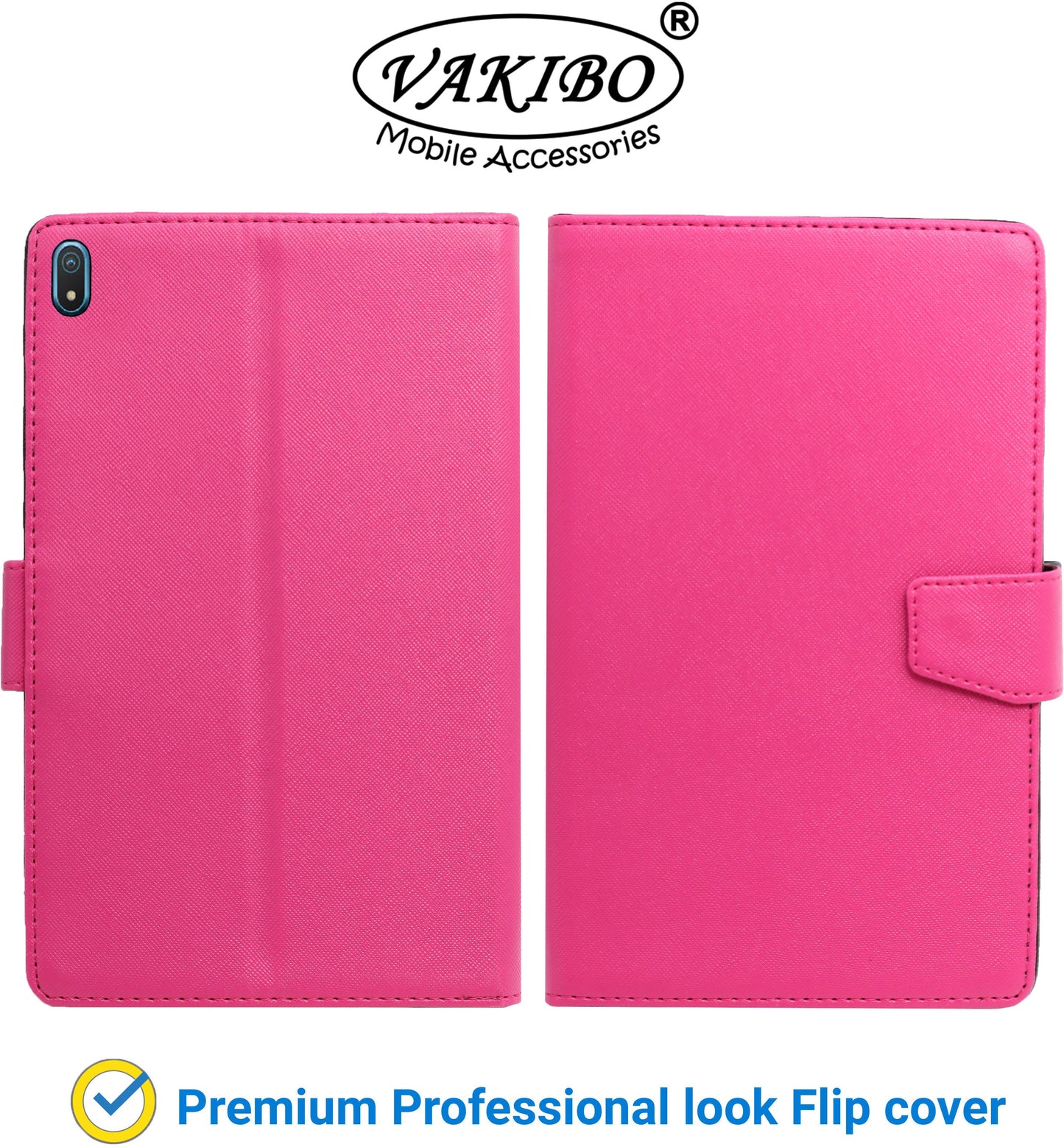 VAKIBO Mercury Premium Pink Coloured made With Canvas and TPU Flip Cover Case Suitable for Nokia Tab T20