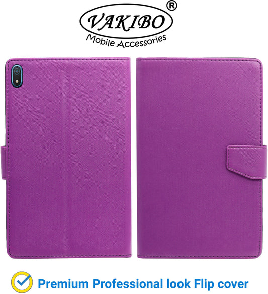 VAKIBO Mercury Premium Purple Coloured made With Canvas and TPU Flip Cover Case Suitable for Nokia Tab T20