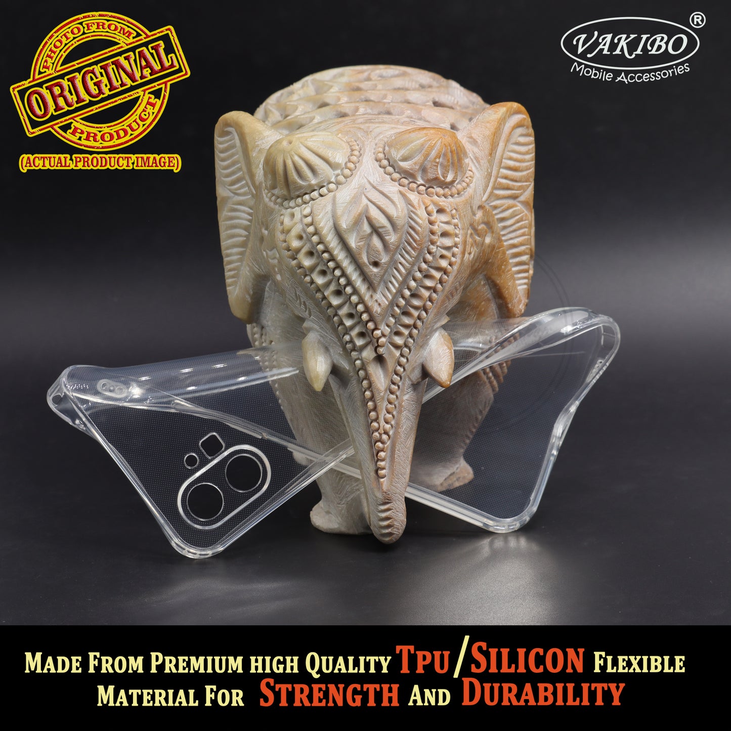 VAKIBO Super Premium Soft TPU Transparent Case With Dustplug,Side Grip,Corner Protection,lanyard Cuts,Camera Protection Suitable for Nothing Phone 1