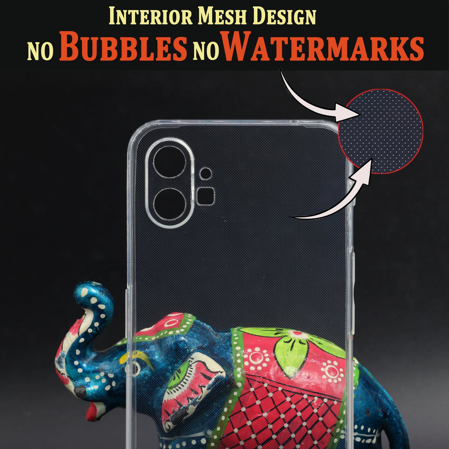 VAKIBO Super Premium Soft TPU Transparent Case With Dustplug,Side Grip,Corner Protection,lanyard Cuts,Camera Protection Suitable for Nothing Phone 1