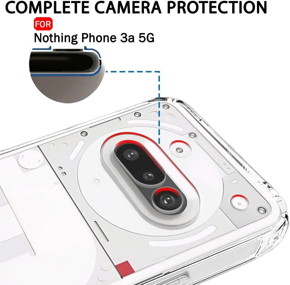 VAKIBO Premium Clear 1.5MM Thick Transparent Soft TPU Rubber Back Cover Case With Camera Protection Suitable for Nothing Phone 3A