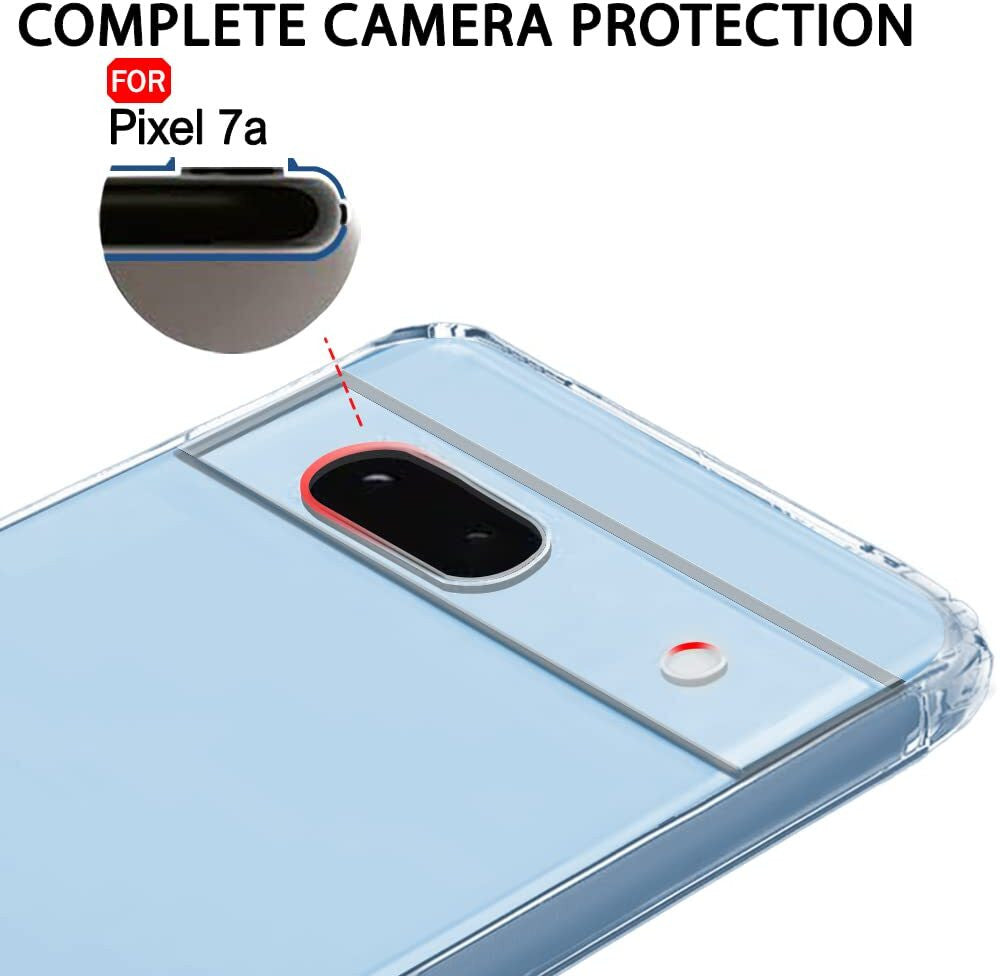 VAKIBO Premium Clear 1.5MM Thick Transparent Soft TPU Rubber Back Cover Case With Camera Protection Suitable for Google Pixel 7a