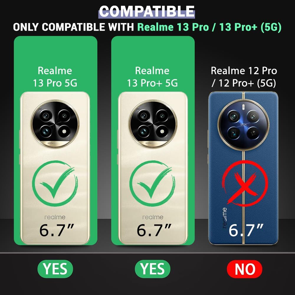 VAKIBO Super Premium Black Border Transparent Case With Corner Protection & Camera Protection Suitable for Realme 13 Pro Plus 5G