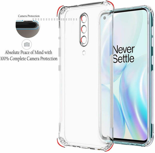 VAKIBO Super Premium Soft TPU Transparent Case With Dustplug,Side Grip,Corner Protection,lanyard Cuts,Camera Protection Suitable for OnePlus 8