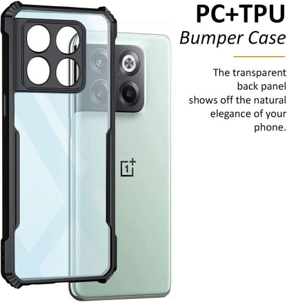 VAKIBO Super Premium Black Border Transparent Case With Corner Protection & Camera Protection Suitable for OnePlus 10T