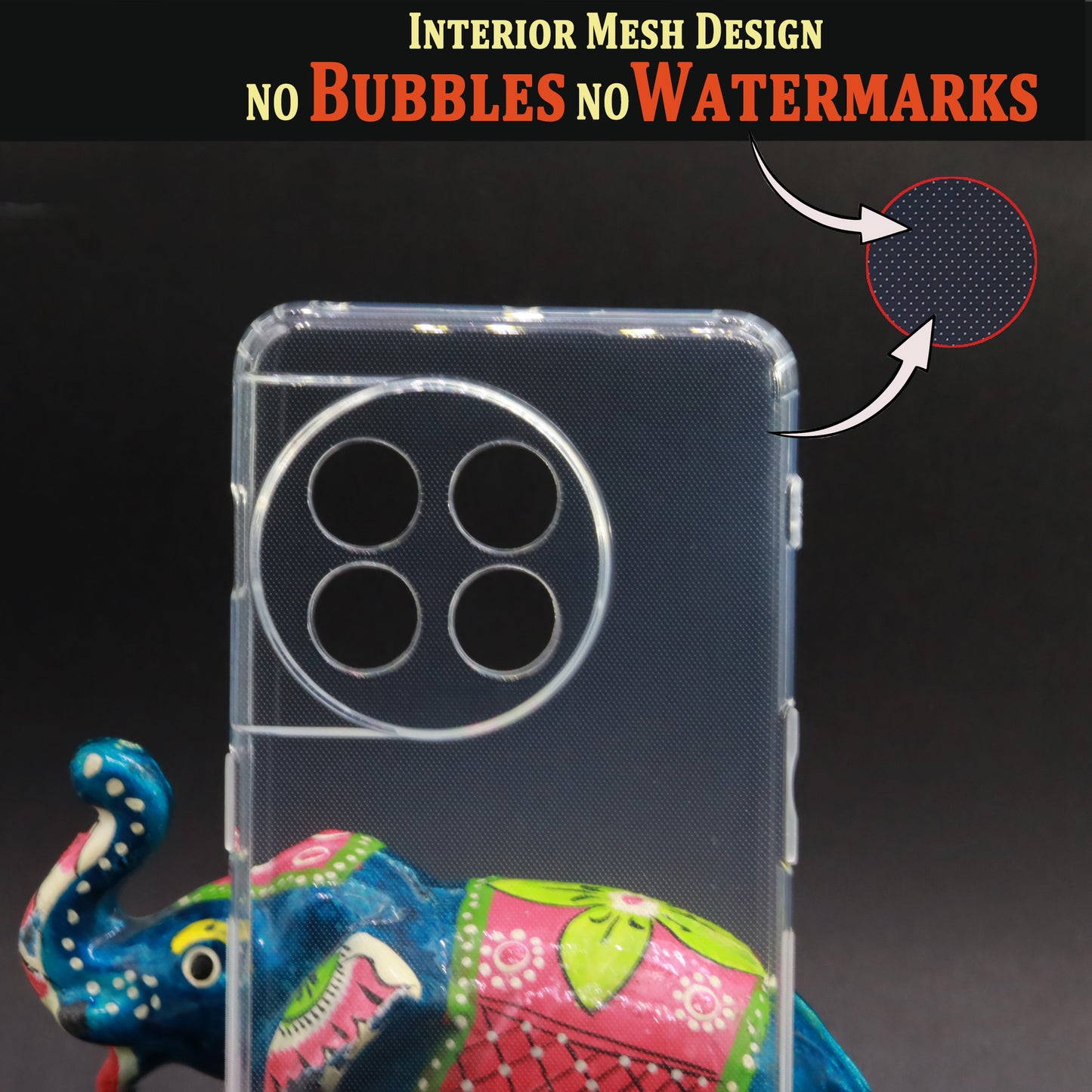 VAKIBO Super Premium Soft TPU Transparent Case With Dustplug,Side Grip,Corner Protection,lanyard Cuts,Camera Protection Suitable for OnePlus 11