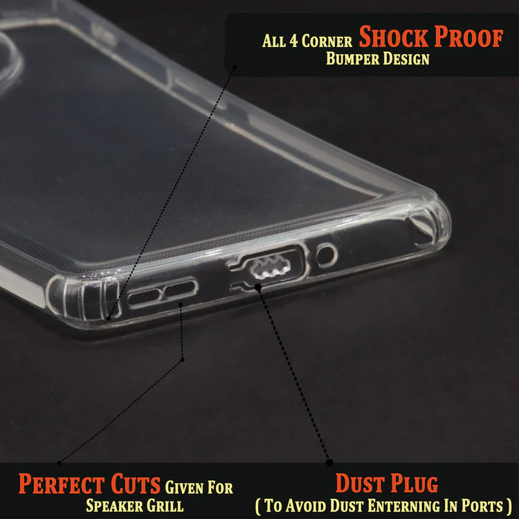 VAKIBO Super Premium Soft TPU Transparent Case With Dustplug,Side Grip,Corner Protection,lanyard Cuts,Camera Protection Suitable for OnePlus Ace2