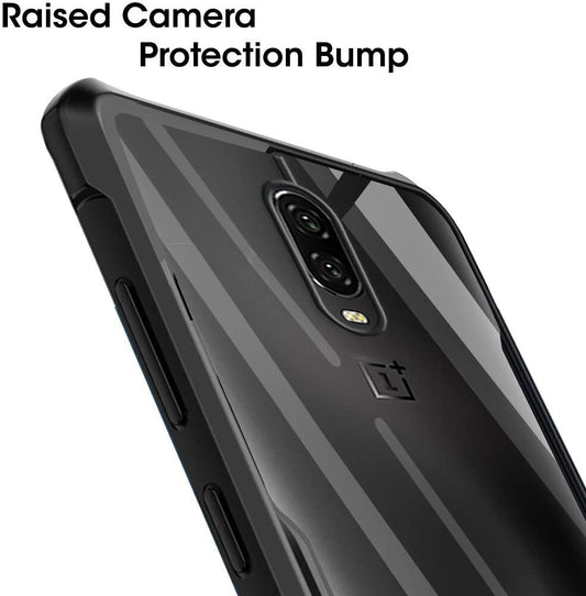 VAKIBO Super Premium Black Border Transparent Case With Corner Protection & Camera Protection Suitable for Oneplus 6T