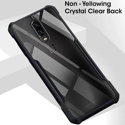 VAKIBO Super Premium Black Border Transparent Case With Corner Protection & Camera Protection Suitable for Oneplus 6T