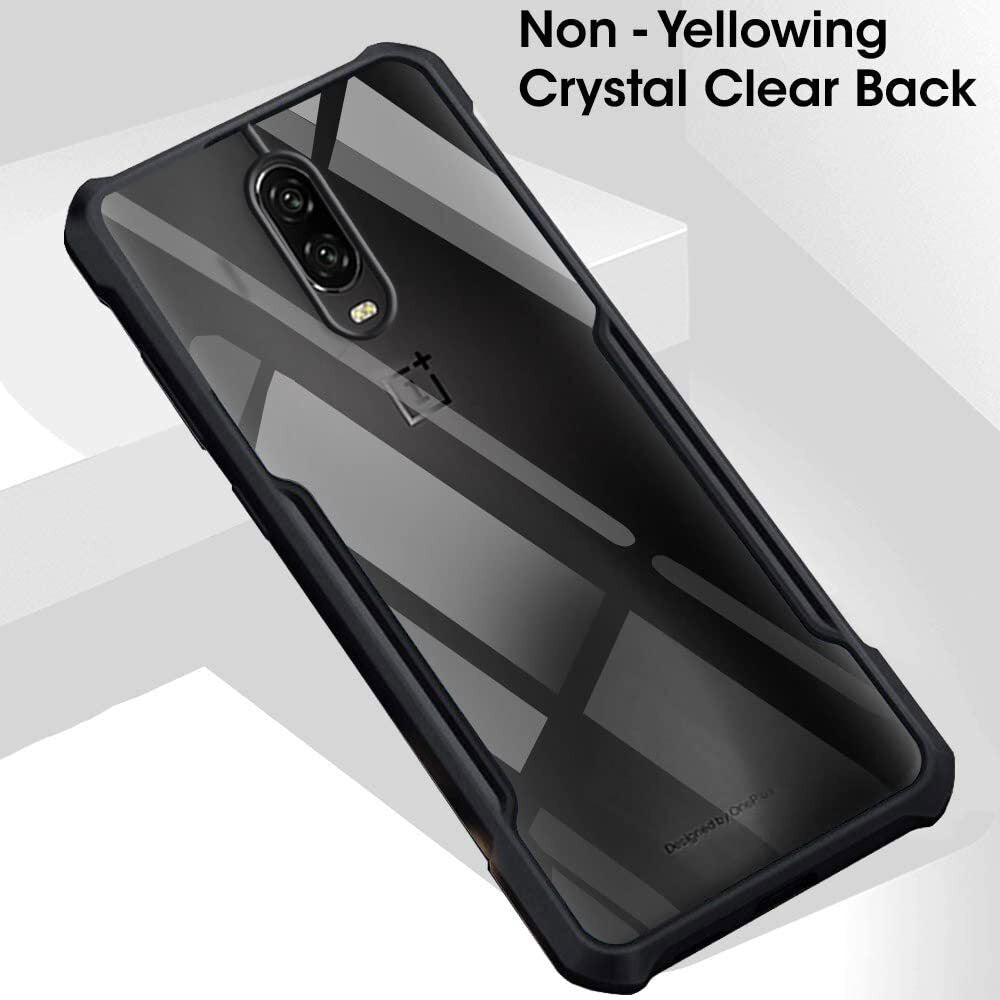 VAKIBO Super Premium Black Border Transparent Case With Corner Protection & Camera Protection Suitable for Oneplus 7