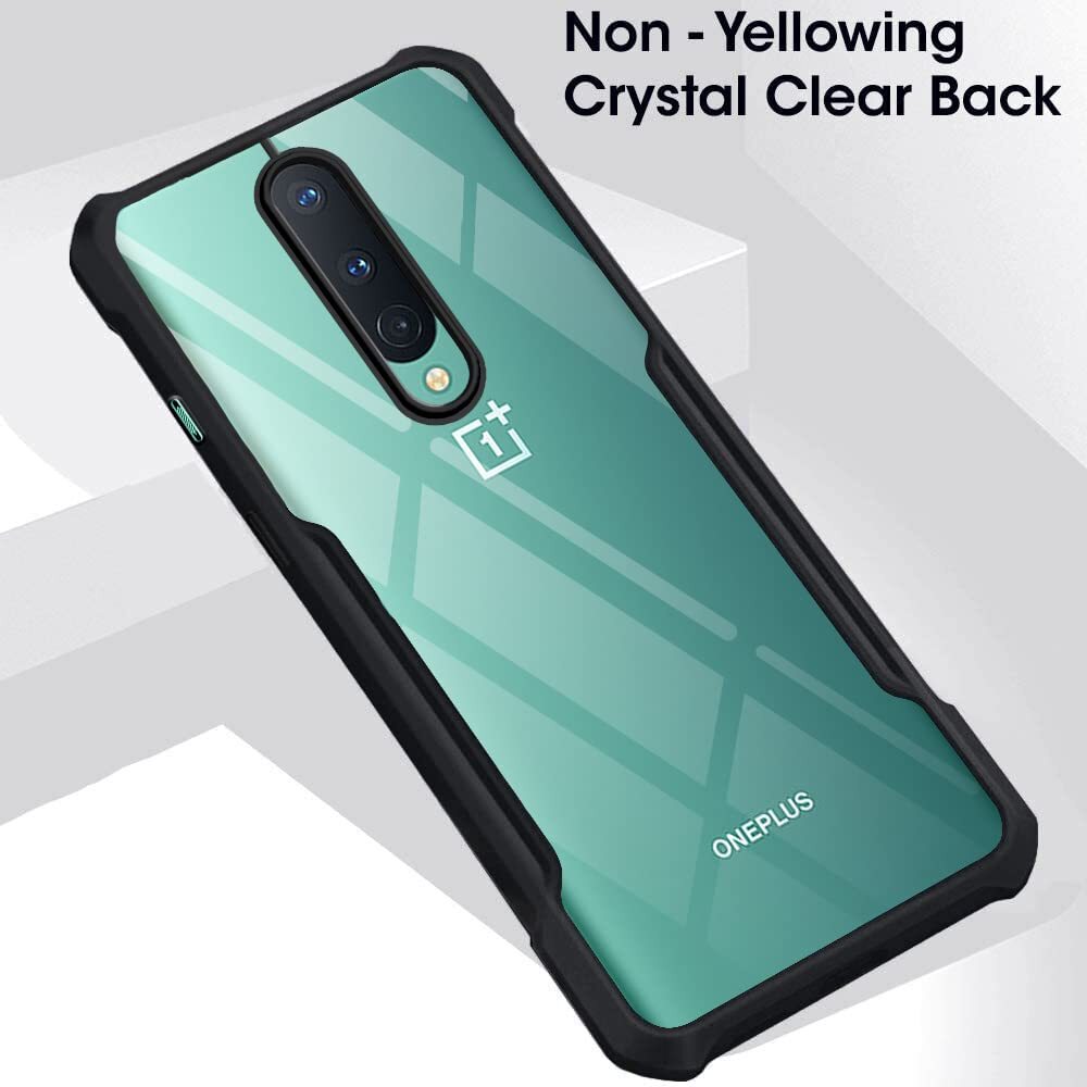 VAKIBO Super Premium Black Border Transparent Case With Corner Protection & Camera Protection Suitable for OnePlus 8