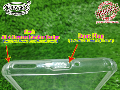 VAKIBO Super Premium Soft TPU Transparent Case With Dustplug,Side Grip,Corner Protection,lanyard Cuts,Camera Protection Suitable for OnePlus 8 Pro