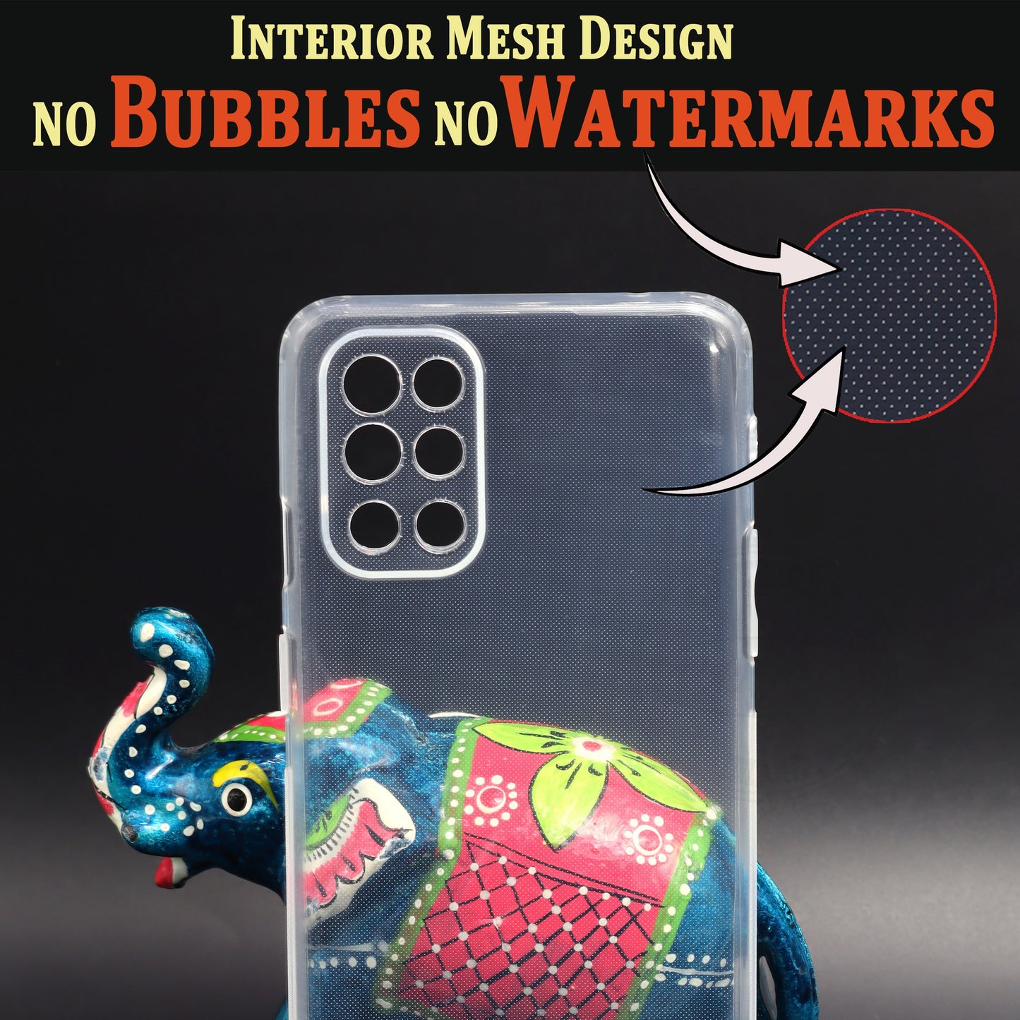 VAKIBO Super Premium Soft TPU Transparent Case With Dustplug,Side Grip,Corner Protection,lanyard Cuts,Camera Protection Suitable for Oneplus 9R