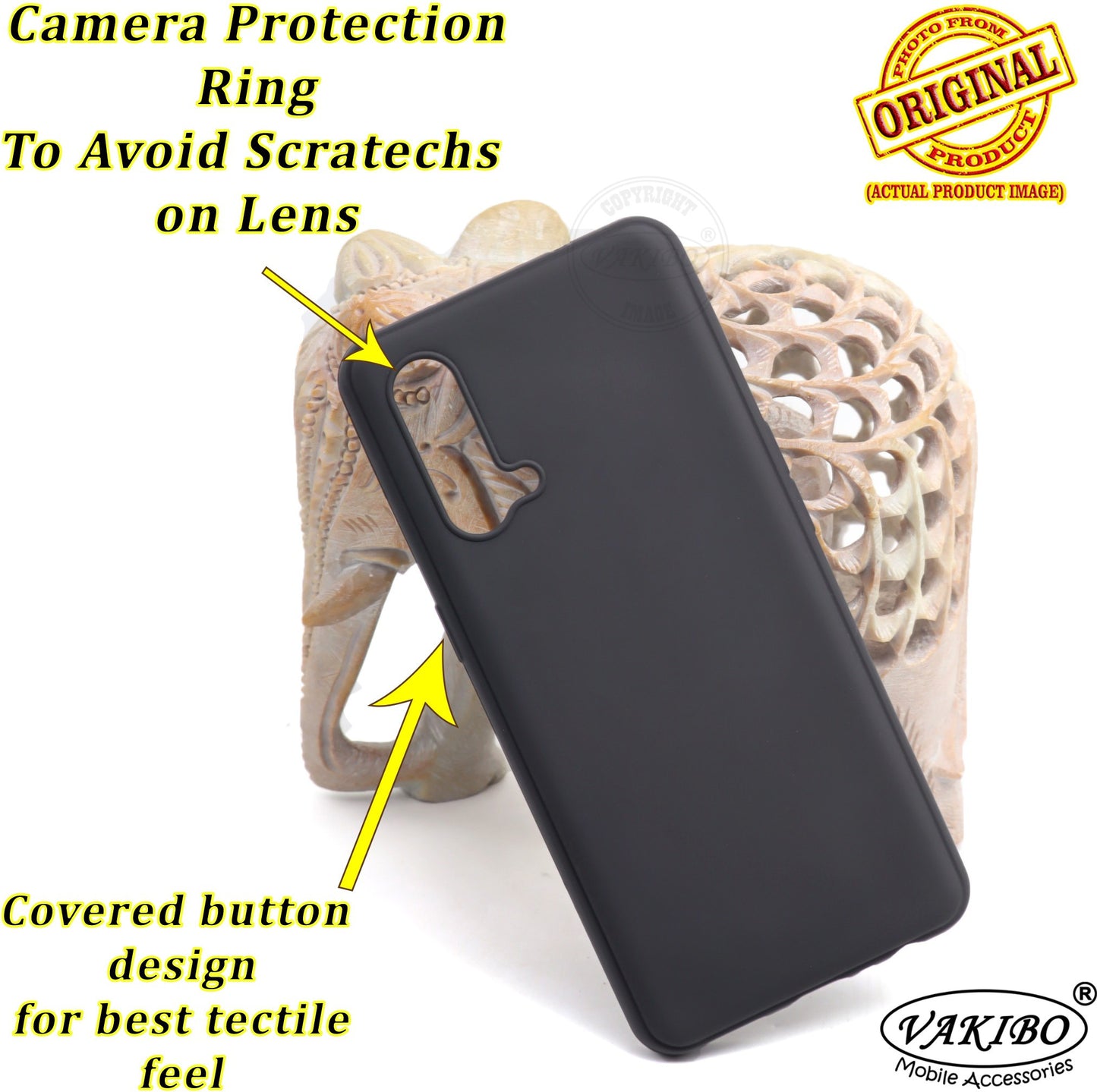 VAKIBO Matte Frosted Black Coloured Soft TPU Back Cover Case Suitable for OnePlus Nord CE