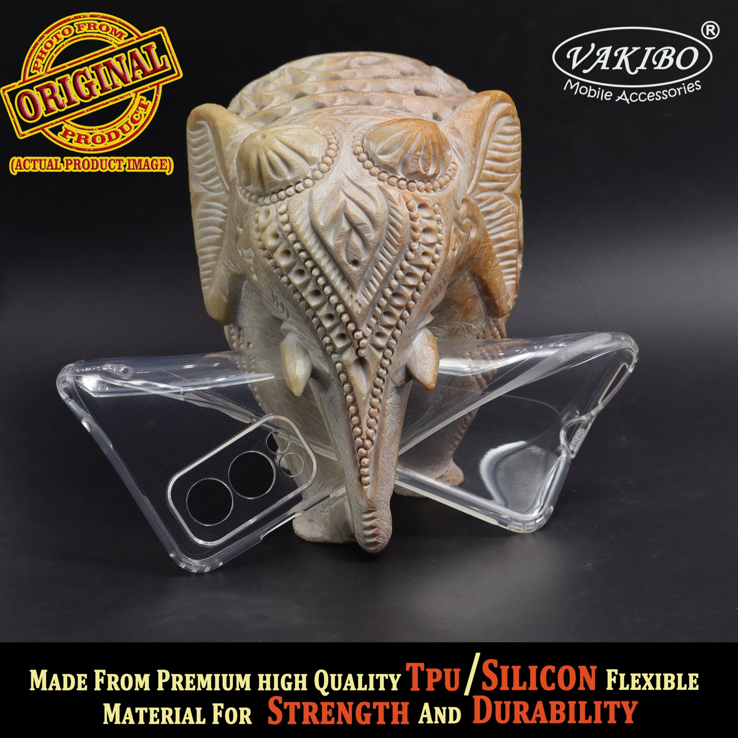 VAKIBO Super Premium Soft TPU Transparent Case With Dustplug,Side Grip,Corner Protection,lanyard Cuts,Camera Protection Suitable for OnePlus Nord 2