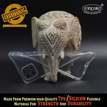 VAKIBO Super Premium Soft TPU Transparent Case With Dustplug,Side Grip,Corner Protection,lanyard Cuts,Camera Protection Suitable for Oppo A16e