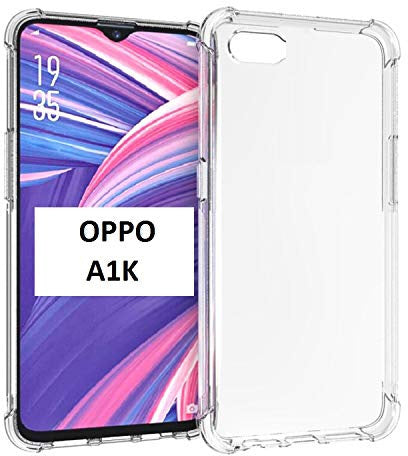 VAKIBO Super Premium Soft TPU Transparent Case With Dustplug,Side Grip,Corner Protection,lanyard Cuts,Camera Protection Suitable for Oppo A1K