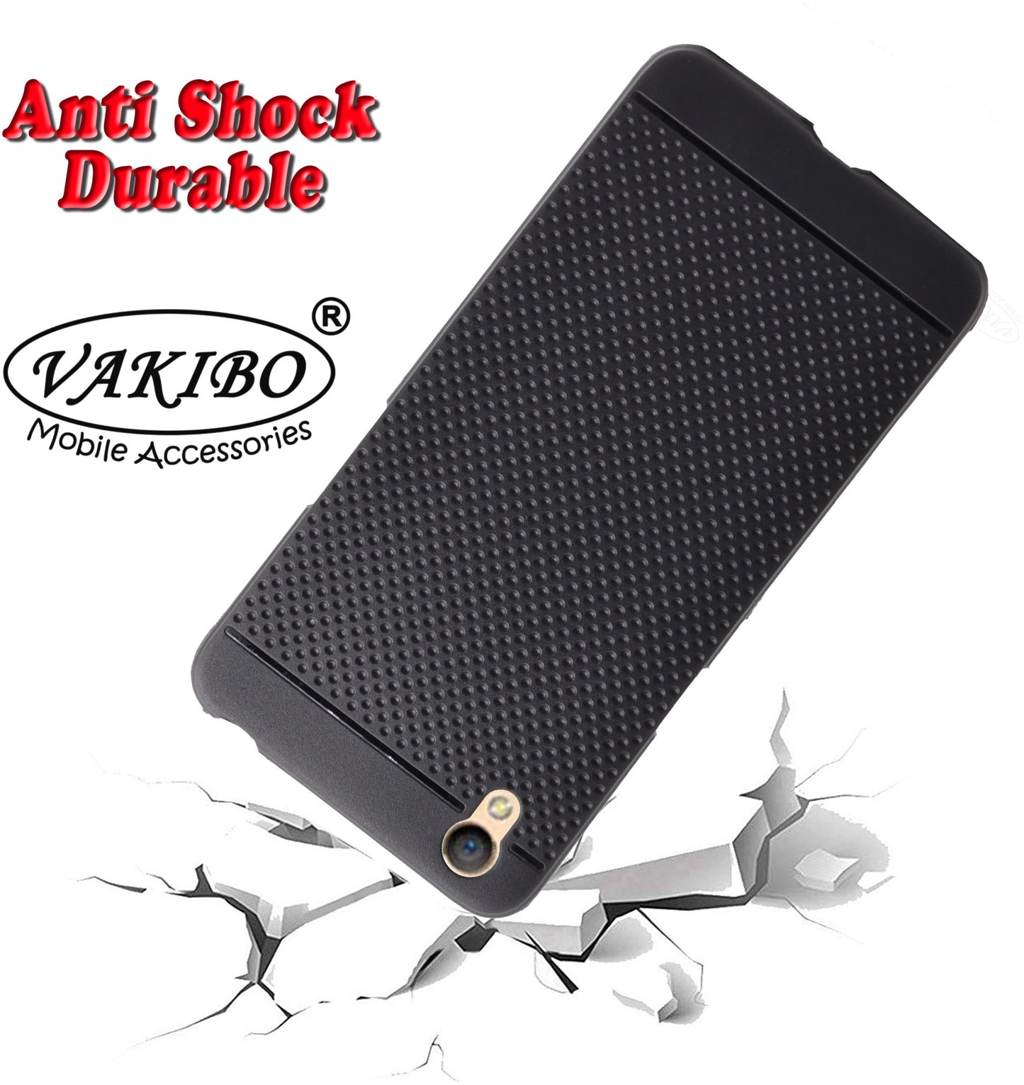 VAKIBO Dotted Design Black Coloured Soft TPU Back Cover Case Suitable for Oppo A37