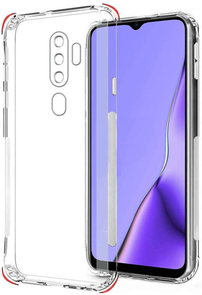 VAKIBO Super Premium Soft TPU Transparent Case With Dustplug,Side Grip,Corner Protection,lanyard Cuts,Camera Protection Suitable for Oppo A5 2020