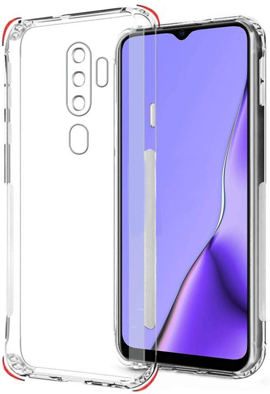 VAKIBO Super Premium Soft TPU Transparent Case With Dustplug,Side Grip,Corner Protection,lanyard Cuts,Camera Protection Suitable for Oppo A5 2020