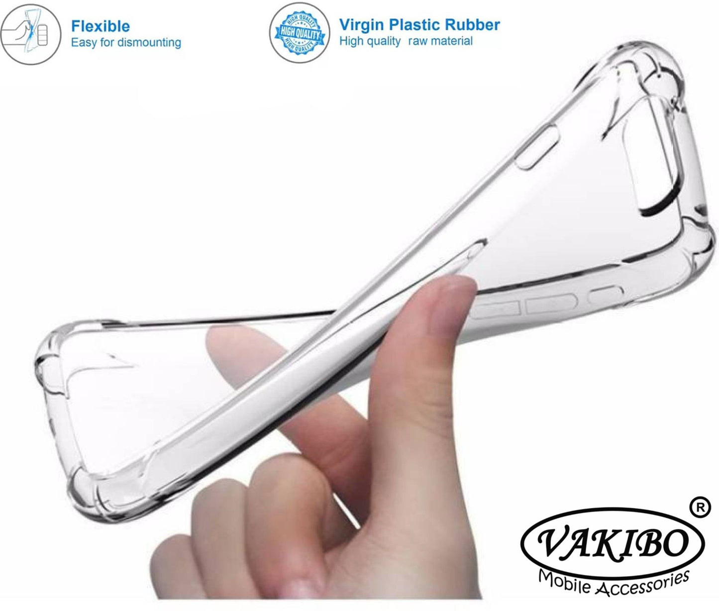 VAKIBO Super Premium Soft TPU Transparent Case With Dustplug,Side Grip,Corner Protection,lanyard Cuts,Camera Protection Suitable for Oppo A9 2020