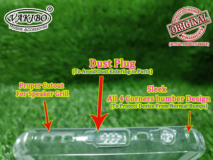 VAKIBO Super Premium Soft TPU Transparent Case With Dustplug,Side Grip,Corner Protection,lanyard Cuts,Camera Protection Suitable for Oppo A52