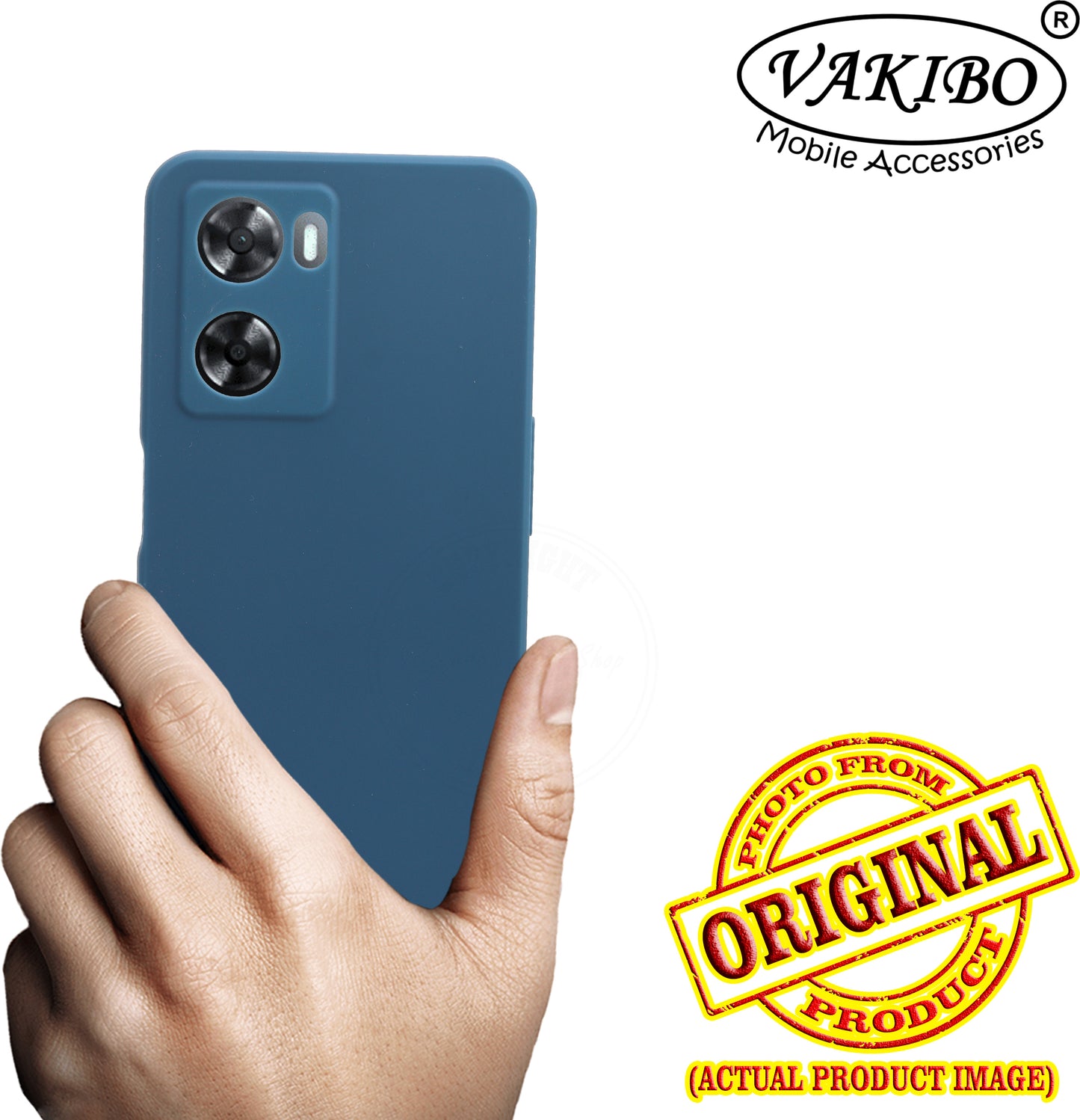 VAKIBO Matte 1.5 MM Thick With Camera Protection Blue Coloured Soft TPU Rubber Back Cover Case Suitable for Oppo A57