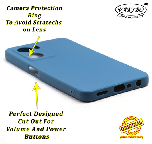 VAKIBO Matte 1.5 MM Thick With Camera Protection Blue Coloured Soft TPU Rubber Back Cover Case Suitable for Oppo A57