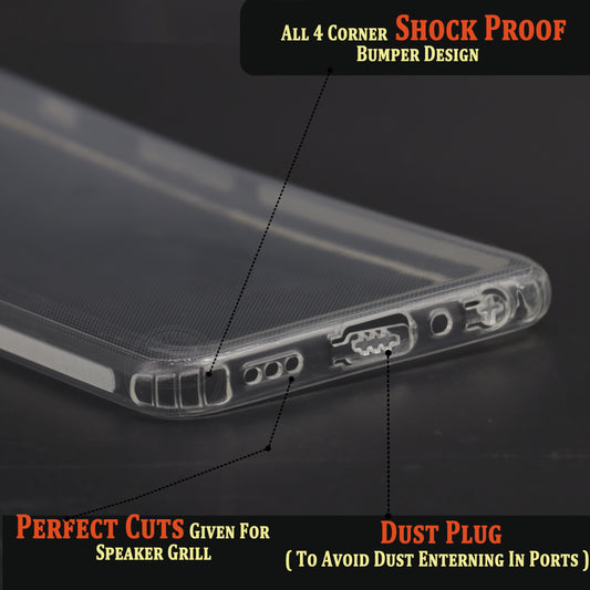 VAKIBO Super Premium Soft TPU Transparent Case With Dustplug,Side Grip,Corner Protection,lanyard Cuts,Camera Protection Suitable for Oppo A74 5G