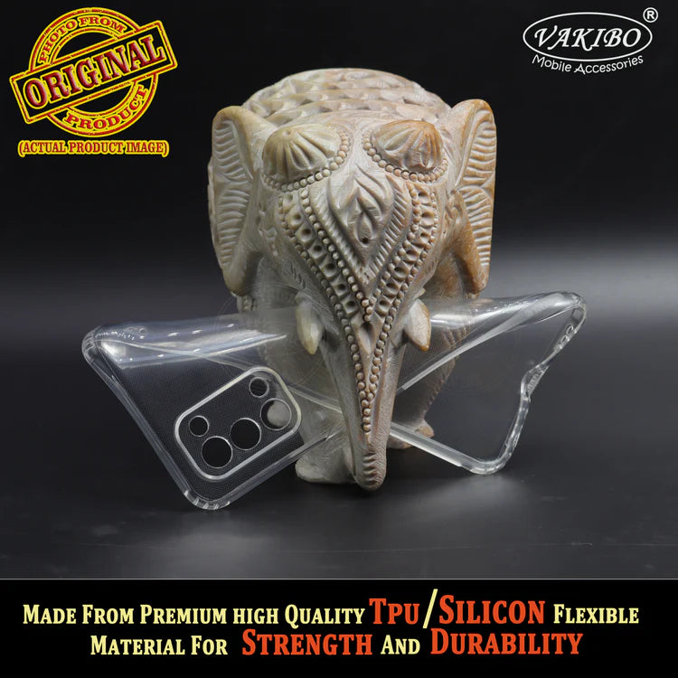 VAKIBO Super Premium Soft TPU Transparent Case With Dustplug,Side Grip,Corner Protection,lanyard Cuts,Camera Protection Suitable for Oppo A93 5G