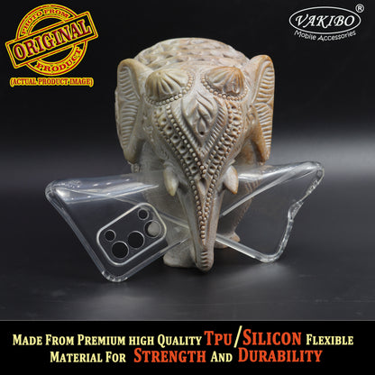 VAKIBO Super Premium Soft TPU Transparent Case With Dustplug,Side Grip,Corner Protection,lanyard Cuts,Camera Protection Suitable for Oppo A54 5G