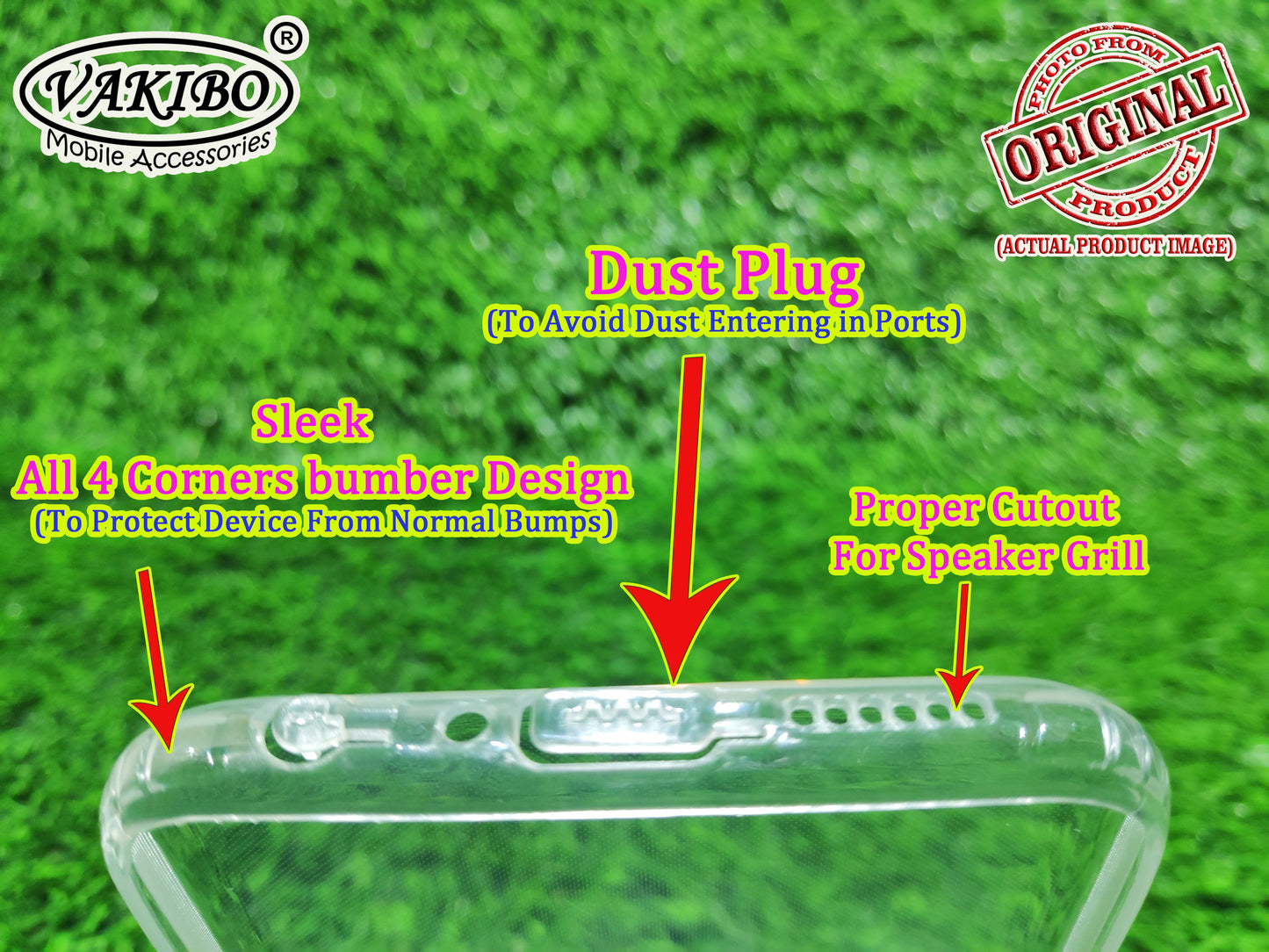 VAKIBO Super Premium Soft TPU Transparent Case With Dustplug,Side Grip,Corner Protection,lanyard Cuts,Camera Protection Suitable for Oppo A83