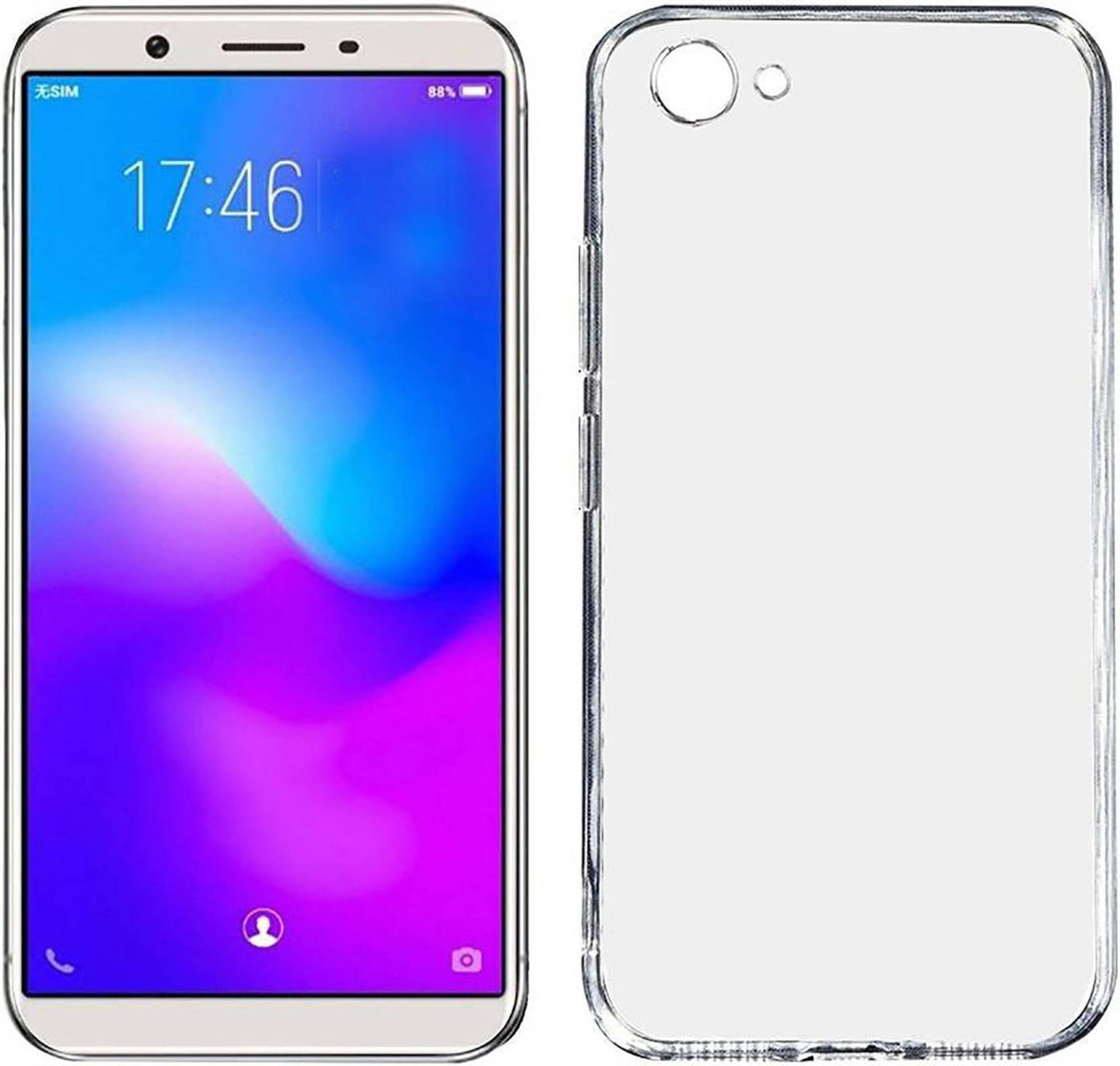 VAKIBO Super Premium Soft TPU Transparent Case With Dustplug,Side Grip,Corner Protection,lanyard Cuts,Camera Protection Suitable for Oppo A83