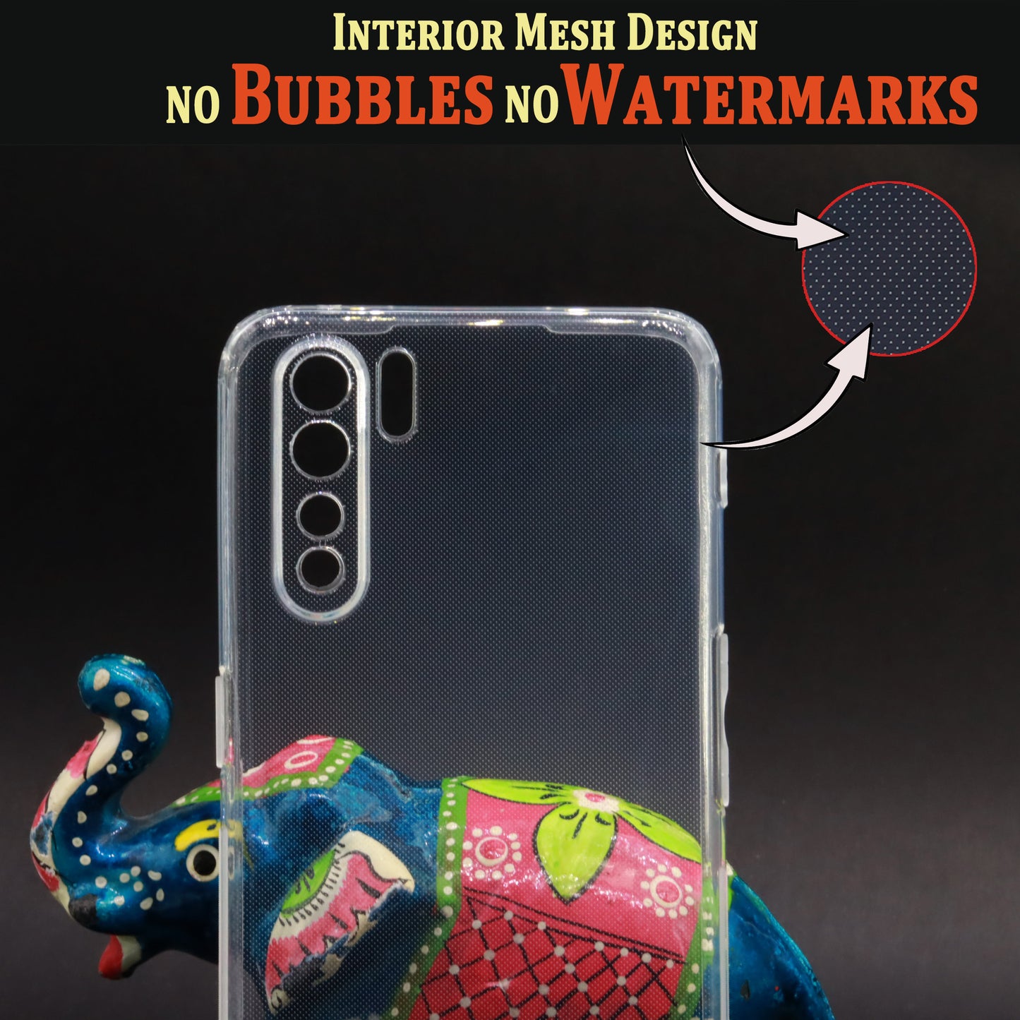 VAKIBO Super Premium Soft TPU Transparent Case With Dustplug,Side Grip,Corner Protection,lanyard Cuts,Camera Protection Suitable for Oppo Reno 3