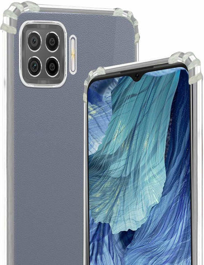 VAKIBO Super Premium Soft TPU Transparent Case With Dustplug,Side Grip,Corner Protection,lanyard Cuts,Camera Protection Suitable for Oppo F17