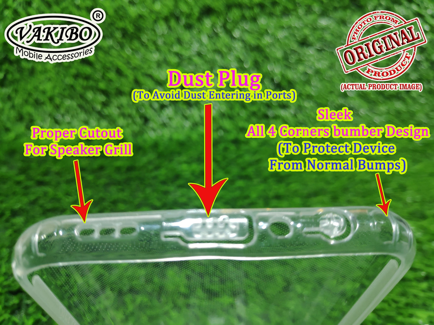 VAKIBO Super Premium Soft TPU Transparent Case With Dustplug,Side Grip,Corner Protection,lanyard Cuts,Camera Protection Suitable for Oppo F17 Pro