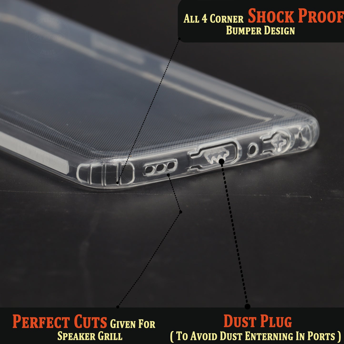 VAKIBO Super Premium Soft TPU Transparent Case With Dustplug,Side Grip,Corner Protection,lanyard Cuts,Camera Protection Suitable for Oppo F19 Pro Plus