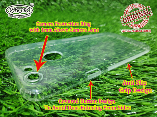 VAKIBO Super Premium Soft TPU Transparent Case With Dustplug,Side Grip,Corner Protection,lanyard Cuts,Camera Protection Suitable for Oppo F5