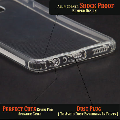 VAKIBO Super Premium Soft TPU Transparent Case With Dustplug,Side Grip,Corner Protection,lanyard Cuts,Camera Protection Suitable for Oppo F7