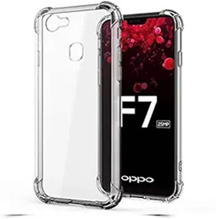VAKIBO Super Premium Soft TPU Transparent Case With Dustplug,Side Grip,Corner Protection,lanyard Cuts,Camera Protection Suitable for Oppo F7